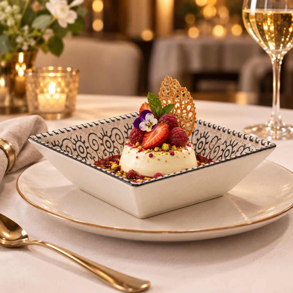Sole square bowl 18x18cm Stoneware tapas dish starters desserts