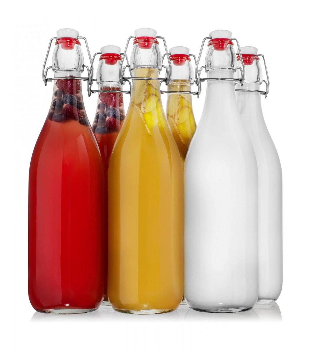 1L Glass Swing Flip Top Lid Bottles water wine Cider Reusable Home