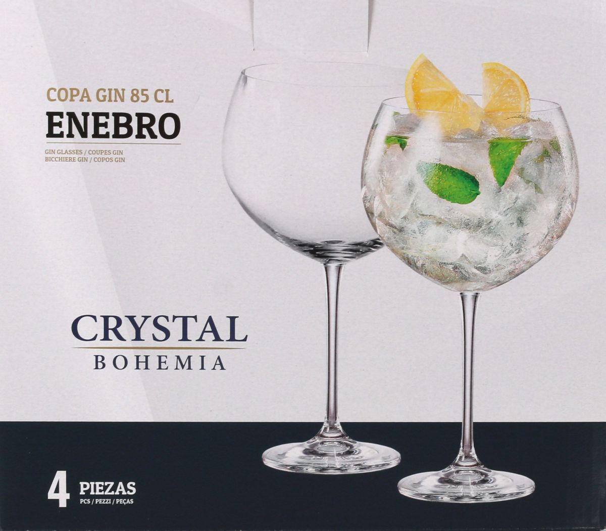 4x Bohemia Crystal Enebro Spanish Gin Balloon Glasses 850ml