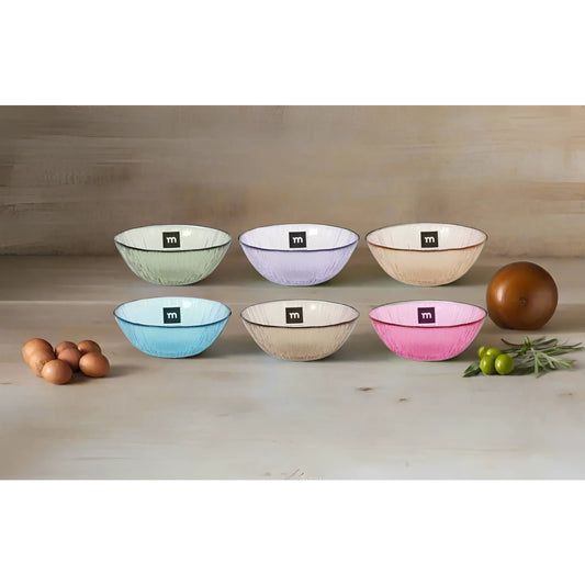 Glass Snack bowls assorted colours 13x13x5cm