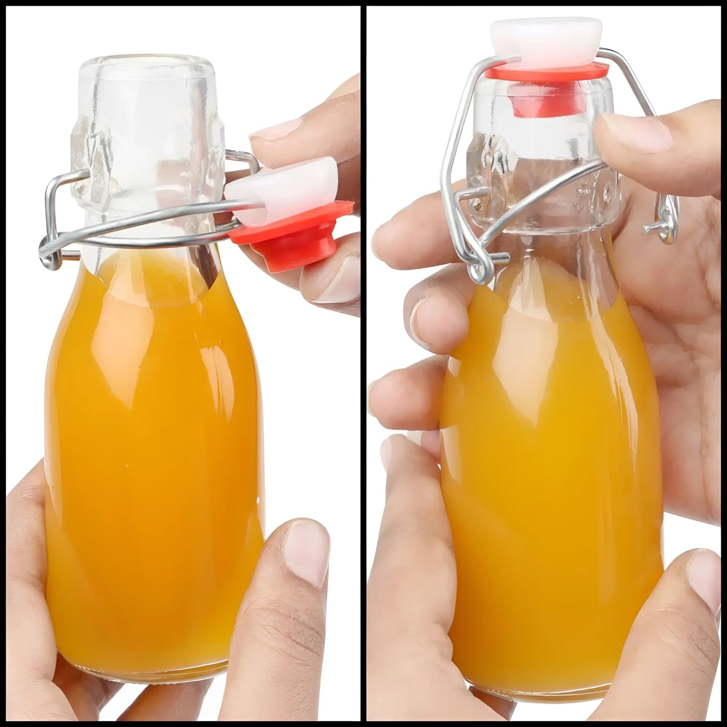 Glass Swing Flip Top Lid Bottles water wine Cider Reusable Home Eva 100ml