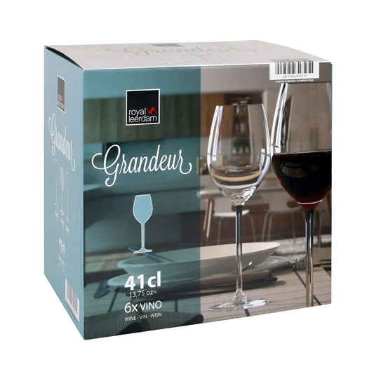 Grandeur 410ml wine glasses Royal Leerdam Box of 6