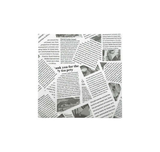 Collage of overlapping newspaper clippings on Graseproof Paper 20x20cm Pack of 50 grey
