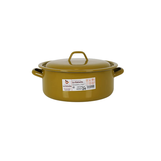 Green Casserole Enameled Steel 24cm La Estrella