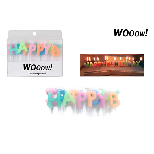 Happy Birthday Candles Letters Multicolour
