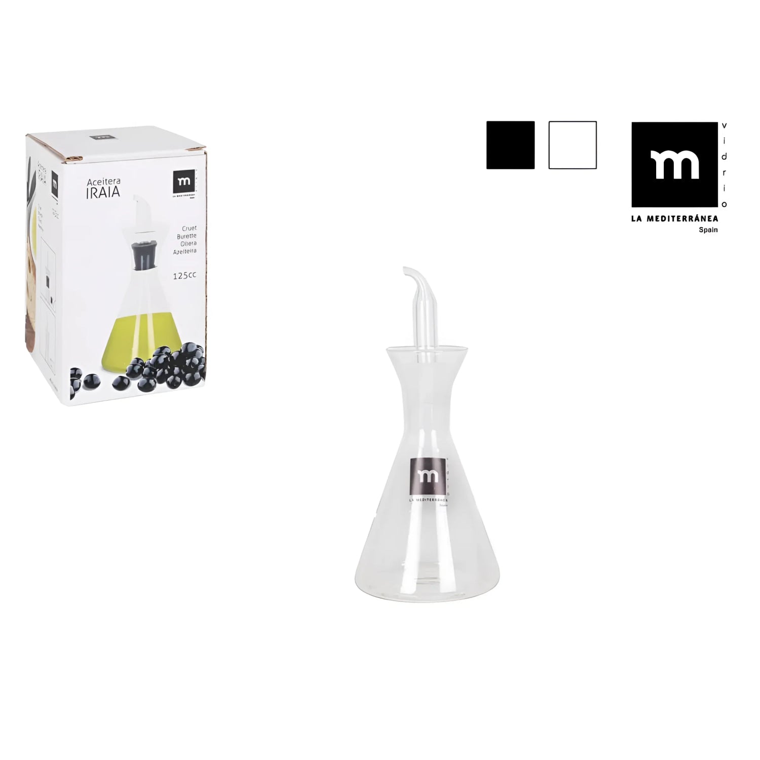 Iraia 125ml Olive Oil Dispenser Borosilicate glass bottle