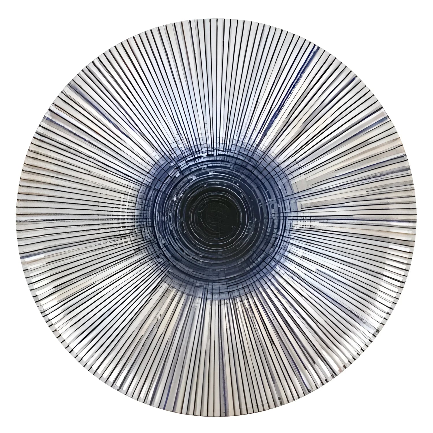 Irys 26cm dinner plate Stoneware Relief decorated Blue striped