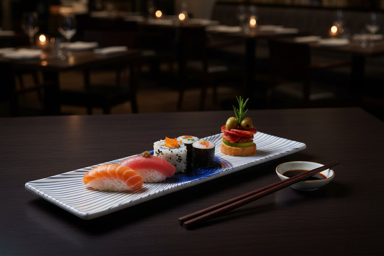 Irys rectangular 30x8cm tapas sushi dish