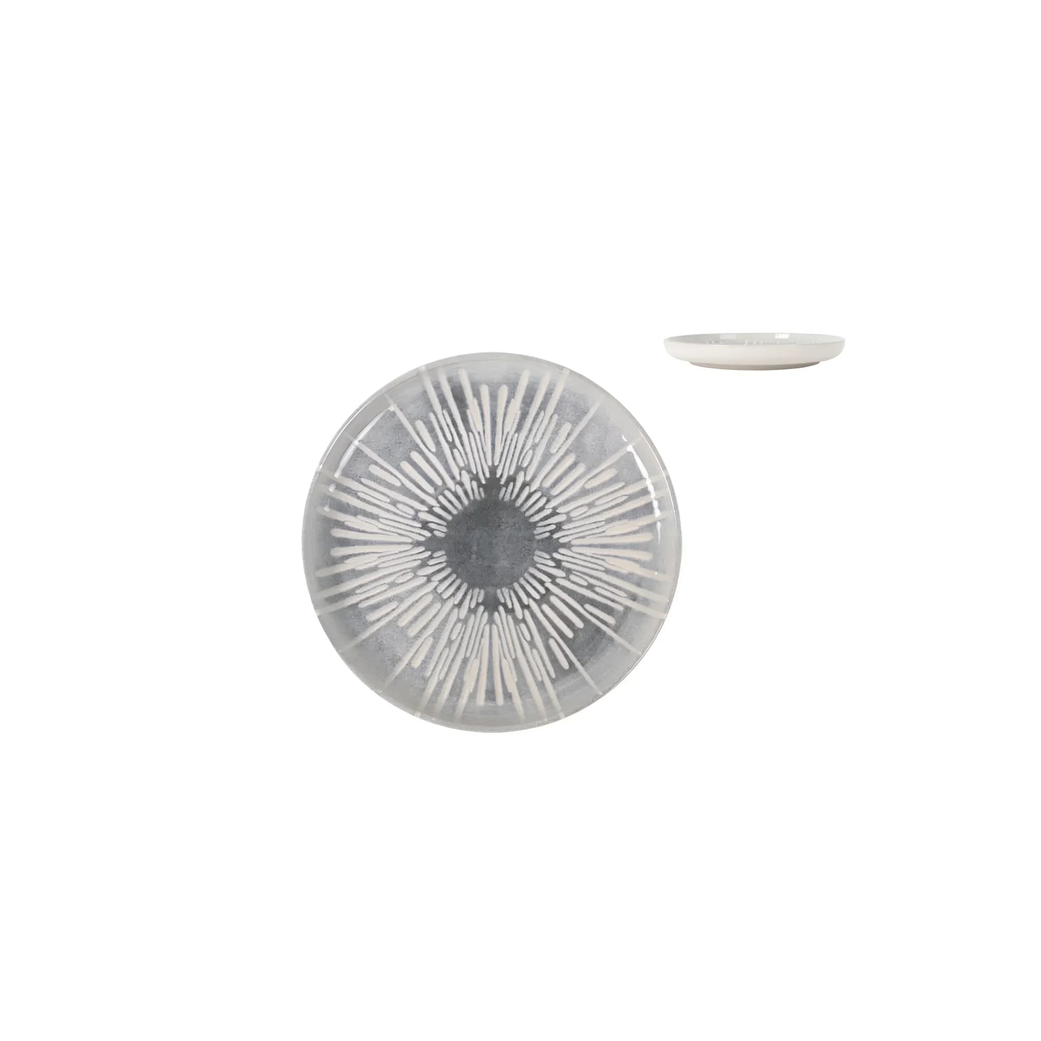 Ivar 15.5cm Side Plate Relief decoration Stoneware Grey Irys design