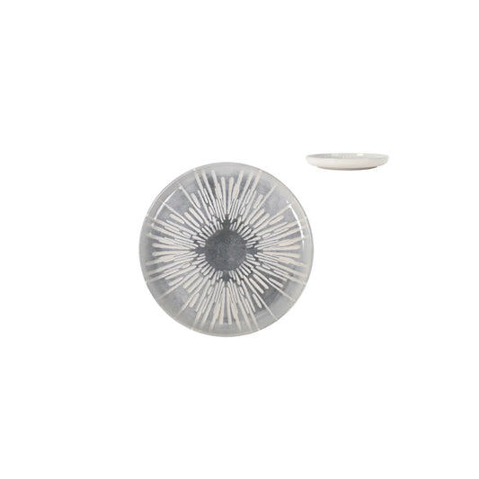 Ivar 15.5cm Side Plate Relief decoration Stoneware Grey Irys design