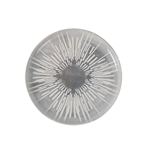 Ivar 15.5cm Side Plate Relief decoration Stoneware Grey Irys design