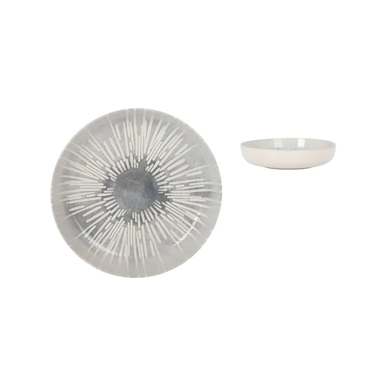 Ivar 23cm Pasta Bowl Relief decoration Stoneware Grey Irys design