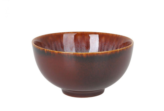 Glossy dark brown ceramic Japo Bowl with rustic irregular rim 11.2x6cm Airi
