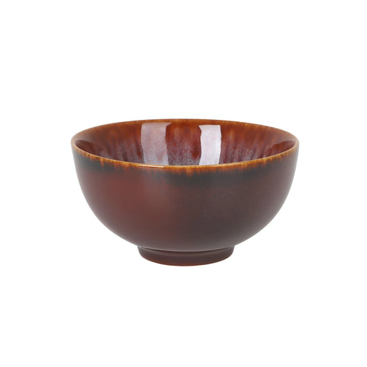 Japo Bowl 11.2x6cm Airi glossy brown ceramic with amber white gradient interior