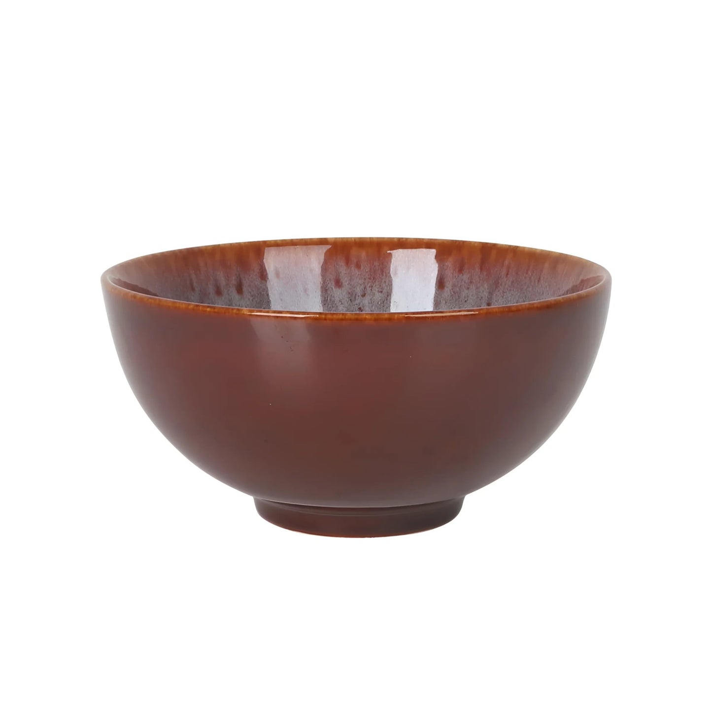 Japo Bowl 15.2x7.6cm Airi with brown ceramic body and glossy variegated rim