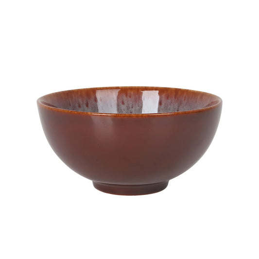 Japo Bowl 15.2x7.6cm Airi with brown ceramic body and glossy variegated rim