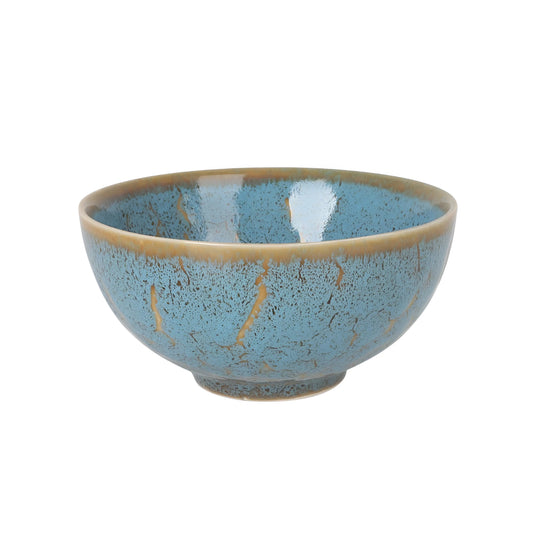 Japo Bowl 15.2x7.6cm Yui with speckled blue glaze and golden-brown rim