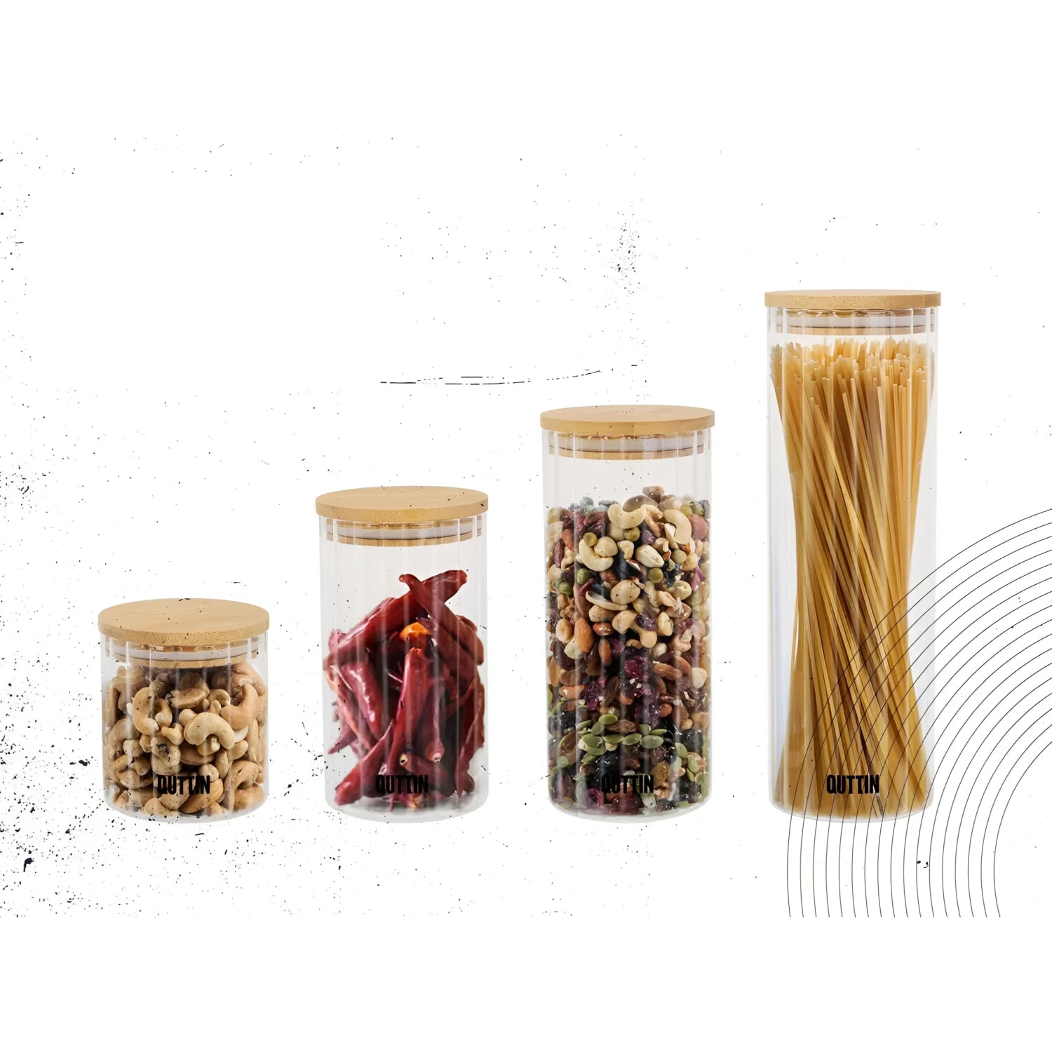 Kitchen Jars Borosilicate glass food storage pasta 9x27cm Quttin