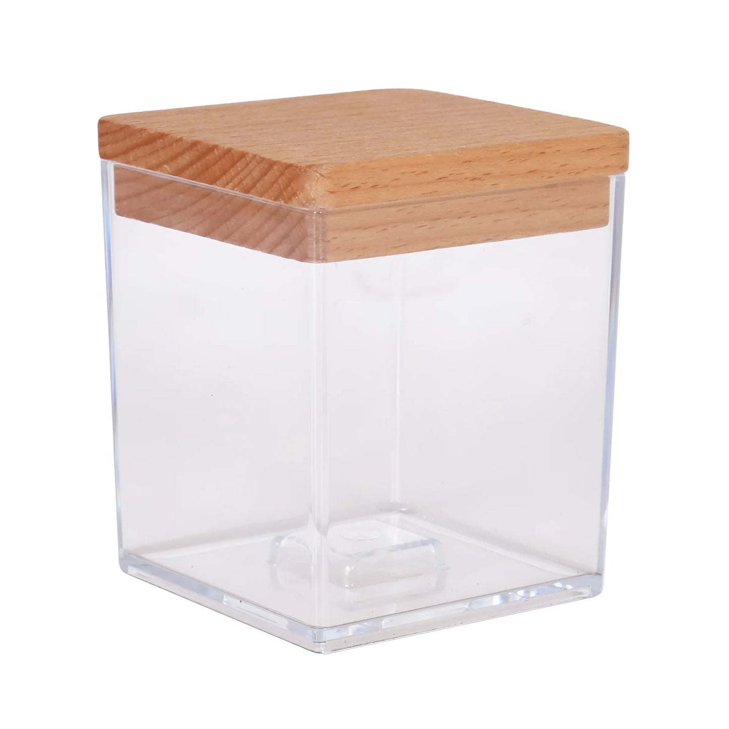 Kitchen pot 7x8.7cm coffee sugar bowl plastic + wood lid