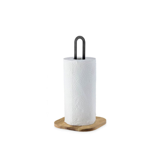 Kitchen roll paper holder Metal Acacia wood 31.3x16cm Confortime