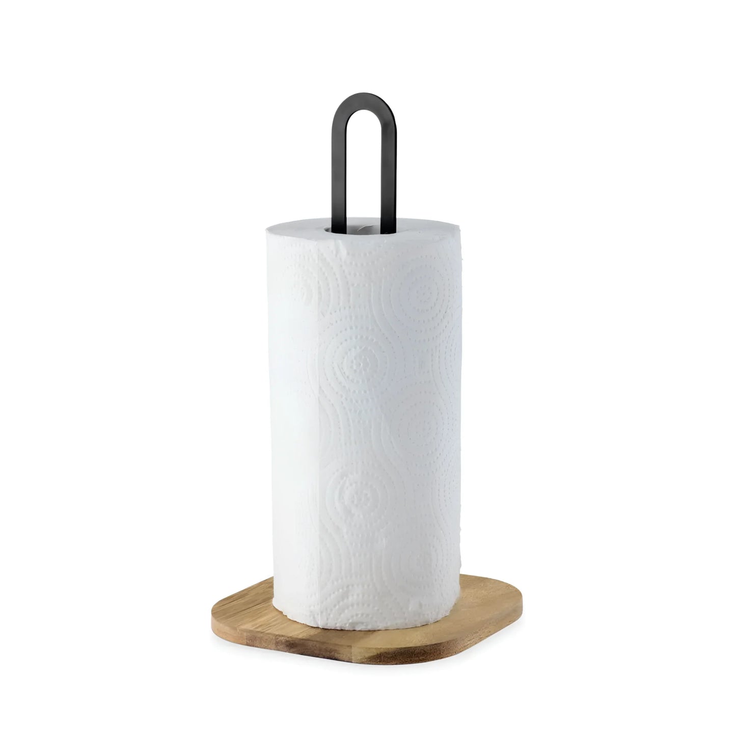 Kitchen roll paper holder Metal Acacia wood 31.3x16cm Confortime