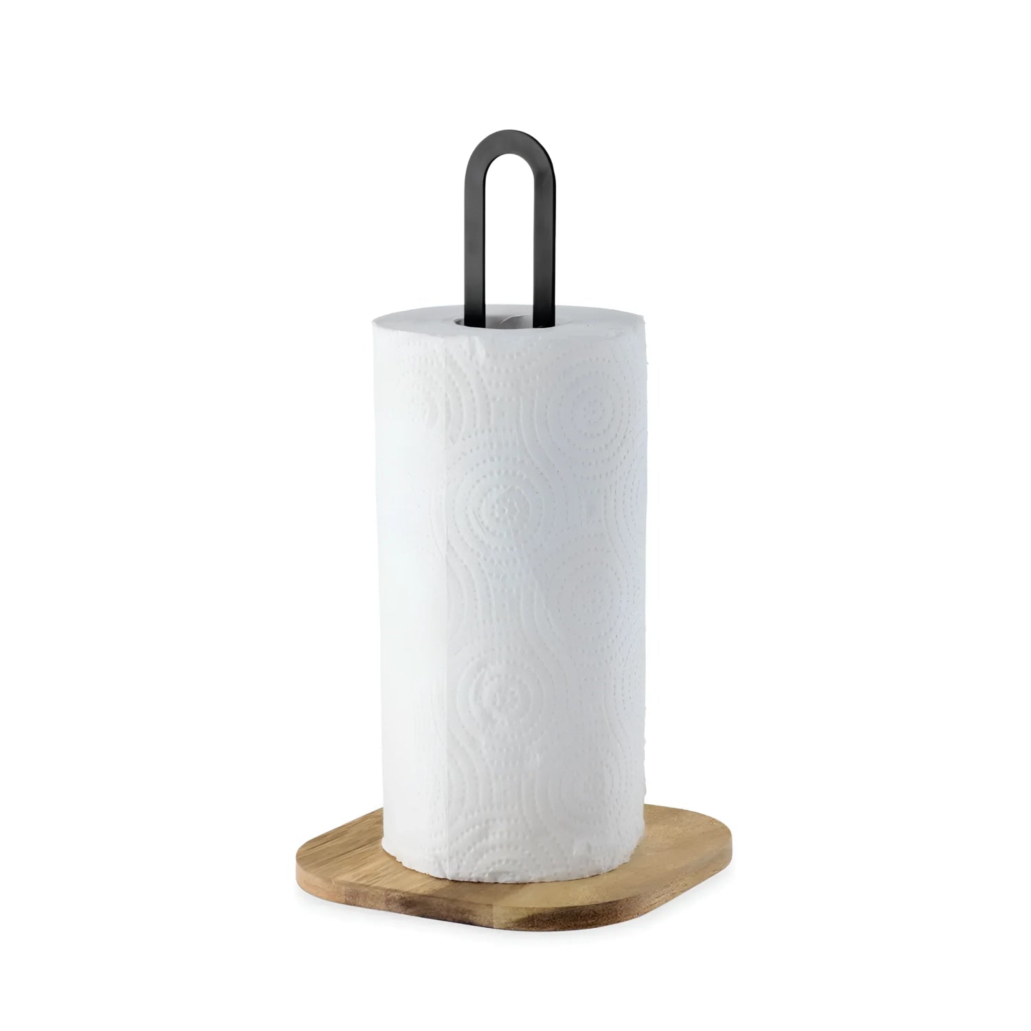 Kitchen roll paper holder Metal Acacia wood 31.3x16cm Confortime