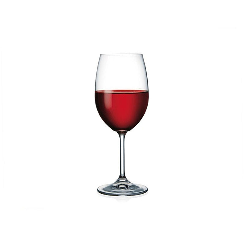 Large 450ml Bohemia Crystal Lara wine glass filled with red wine