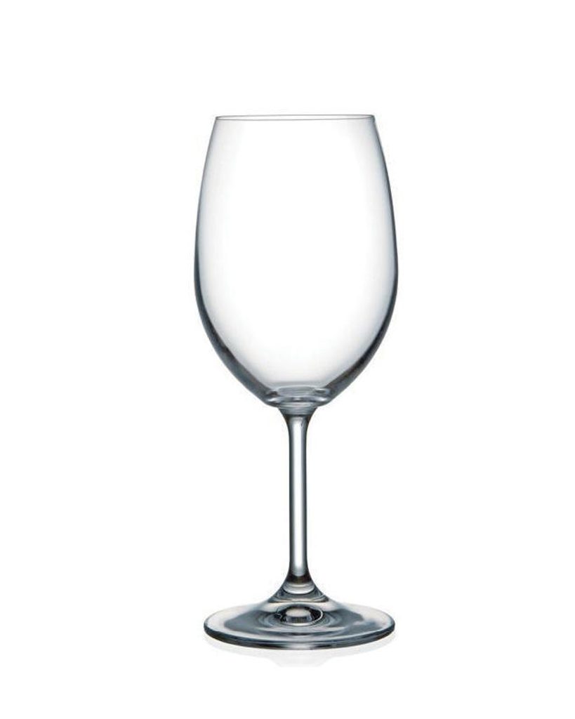 Empty clear glass wine goblet from Bohemia Crystal Lara for red and white wines