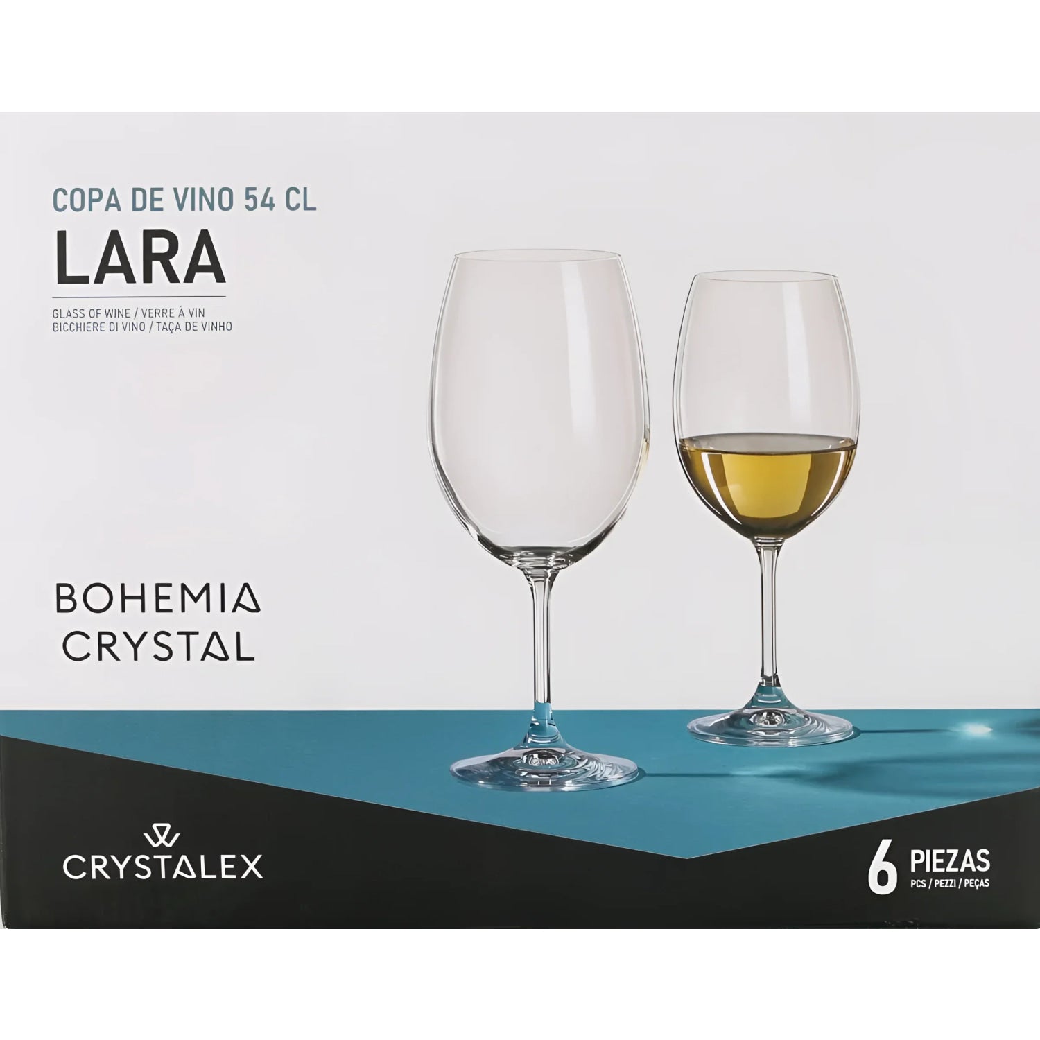 Large 540ml red white wine glasses 9.5x22.3cm Bohemia Crystal Lara