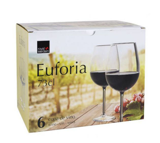 Large Burgundy Red white wine glasses 730ml Euforia Royal Leerdam