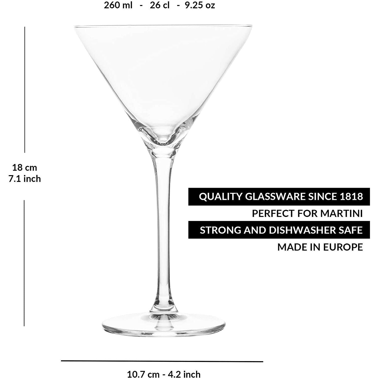 Large MARTINI glasses 260ml