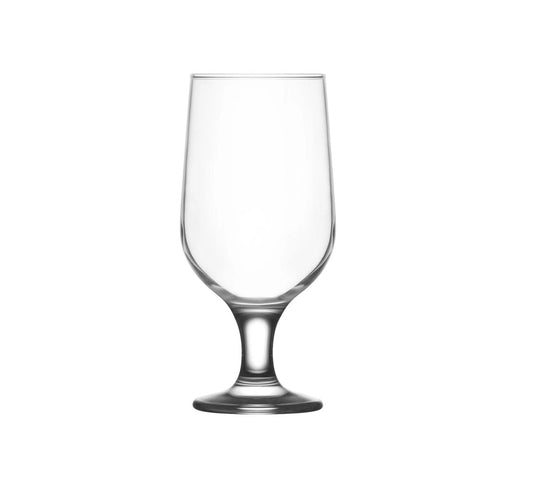 Empty clear stemmed Lav Belek Beer glass 385ml for serving beer elegantly