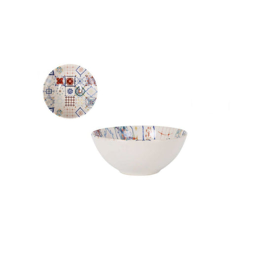 Lore 16cm bowl Stoneware Geometric design multicoloured