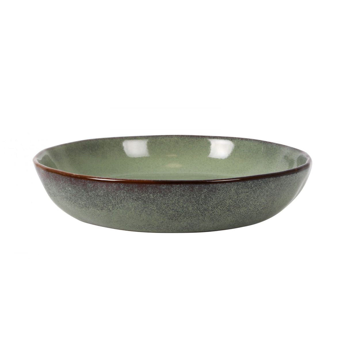 Macarella 21x4cm Pasta Bowl Green Irregular shape Stoneware