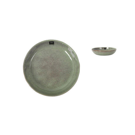 Macarella 21x4cm Pasta Bowl Green Irregular shape Stoneware