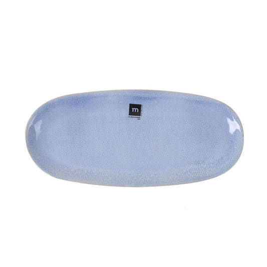Macarella blue 33x14.8cm Dessert plate starters tapas dish Irregular shape