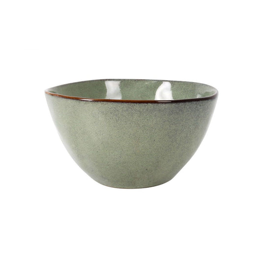 Macarella Green 18x9.5 Pasta Bowl Salad serving dish Blue Irregular shape Stoneware 1.3L