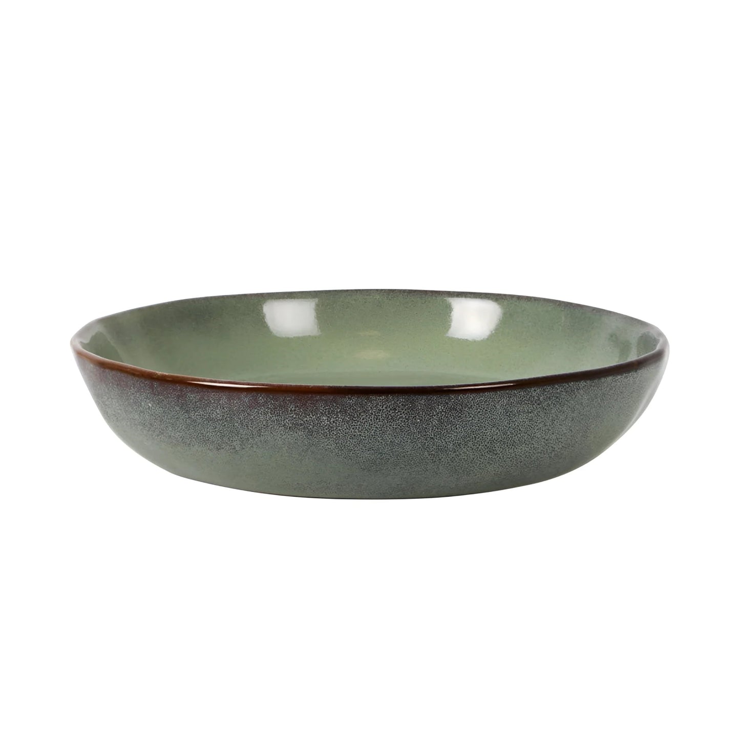 Macarella 21x4cm Pasta Bowl Green Irregular shape Stoneware