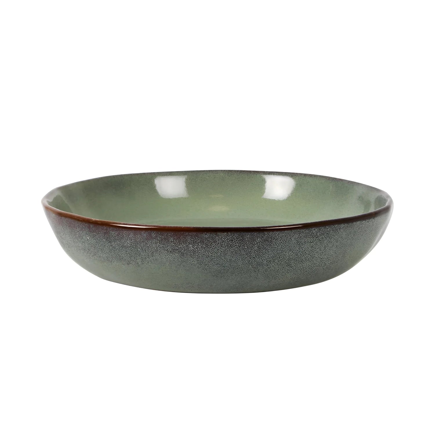Macarella 21x4cm Pasta Bowl Green Irregular shape Stoneware