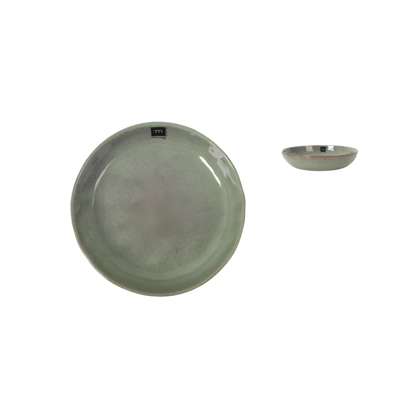 Macarella 21x4cm Pasta Bowl Green Irregular shape Stoneware