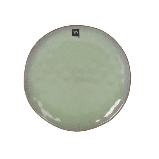 Macarella 26cm Dinner plates Green Irregular shape Stoneware