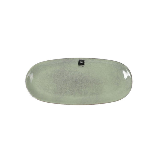 Macarella green 33x14.8cm Dessert plate starters tapas dish Irregular shape