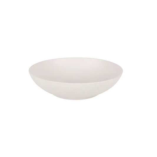 Malpica Mat Cream Embossed Stoneware Pasta bowls soup stew cereal 19.5cm