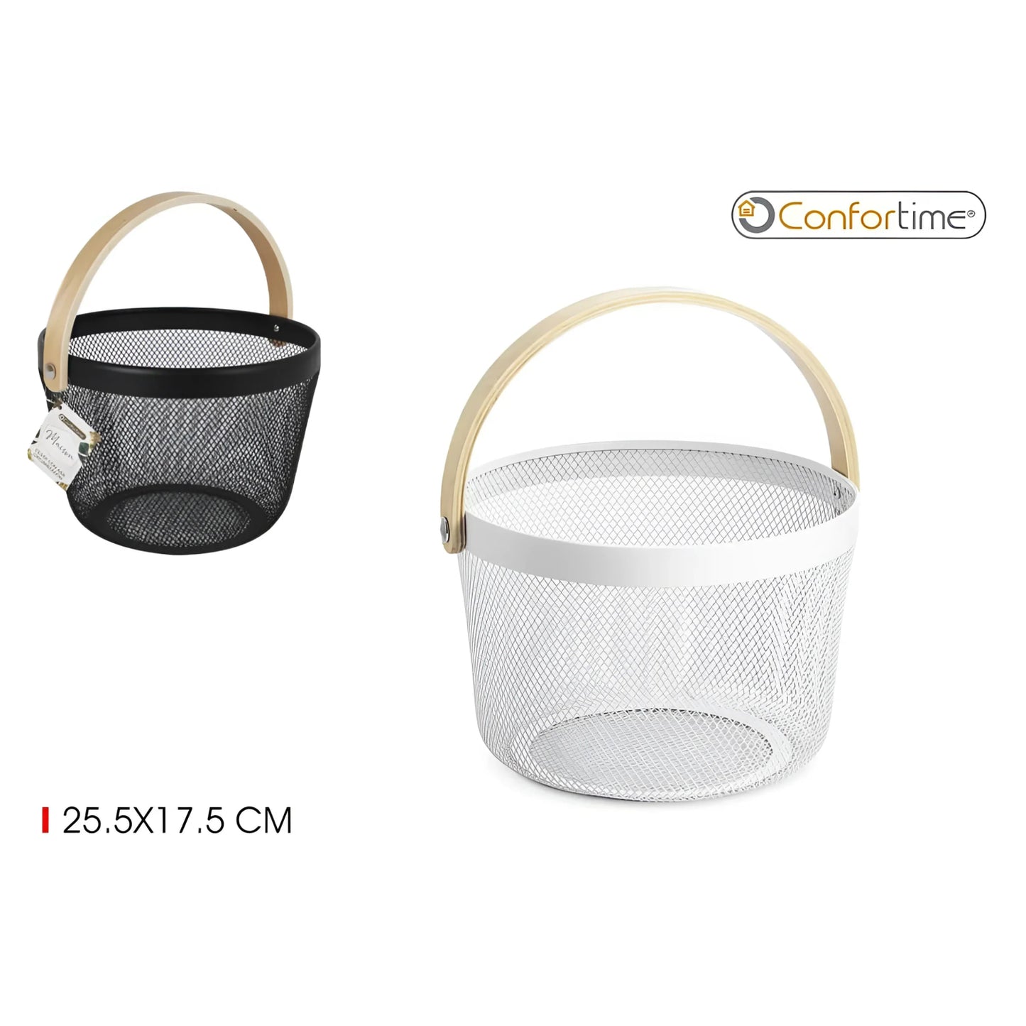 Metal Basket home storage organization 25.5x17.5cm Confortime