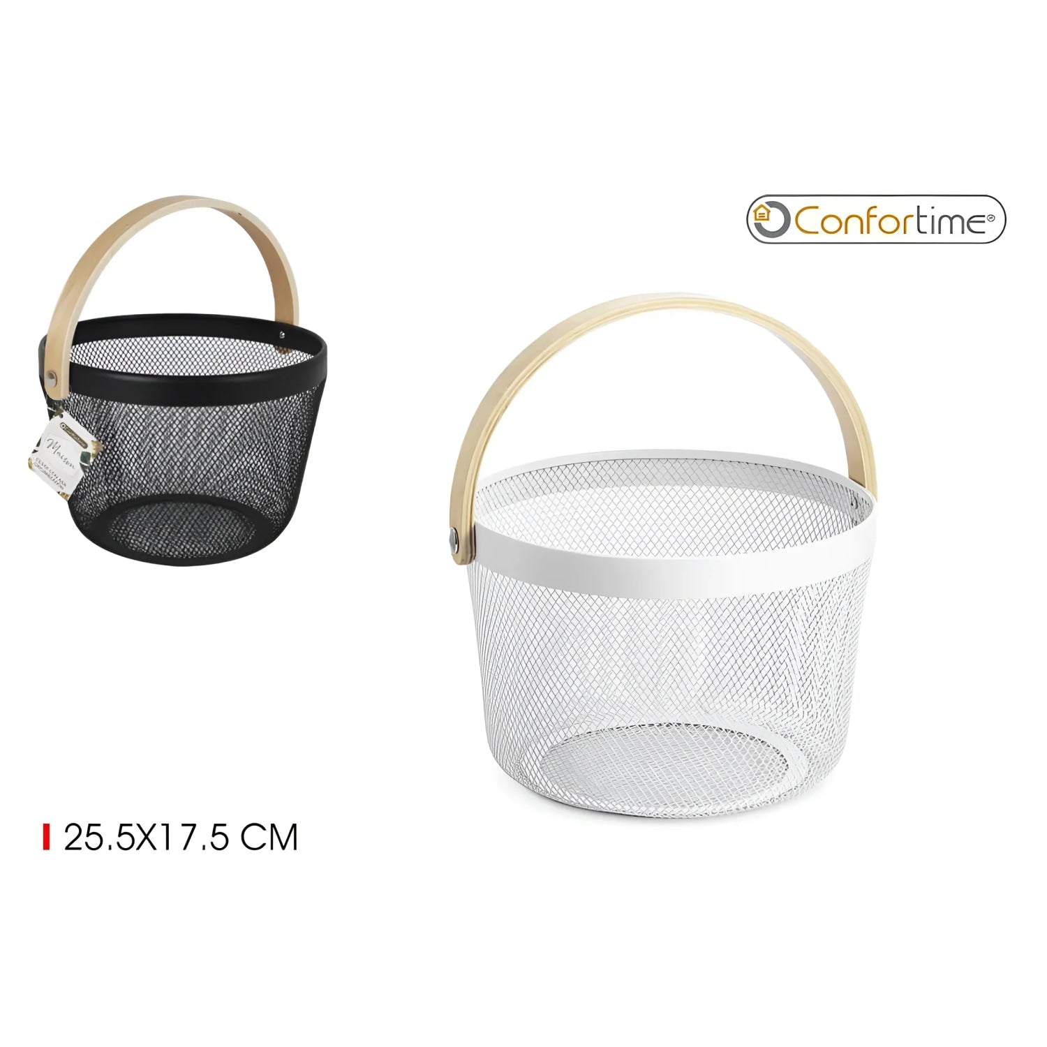 Metal Basket home storage organization 25.5x17.5cm Confortime