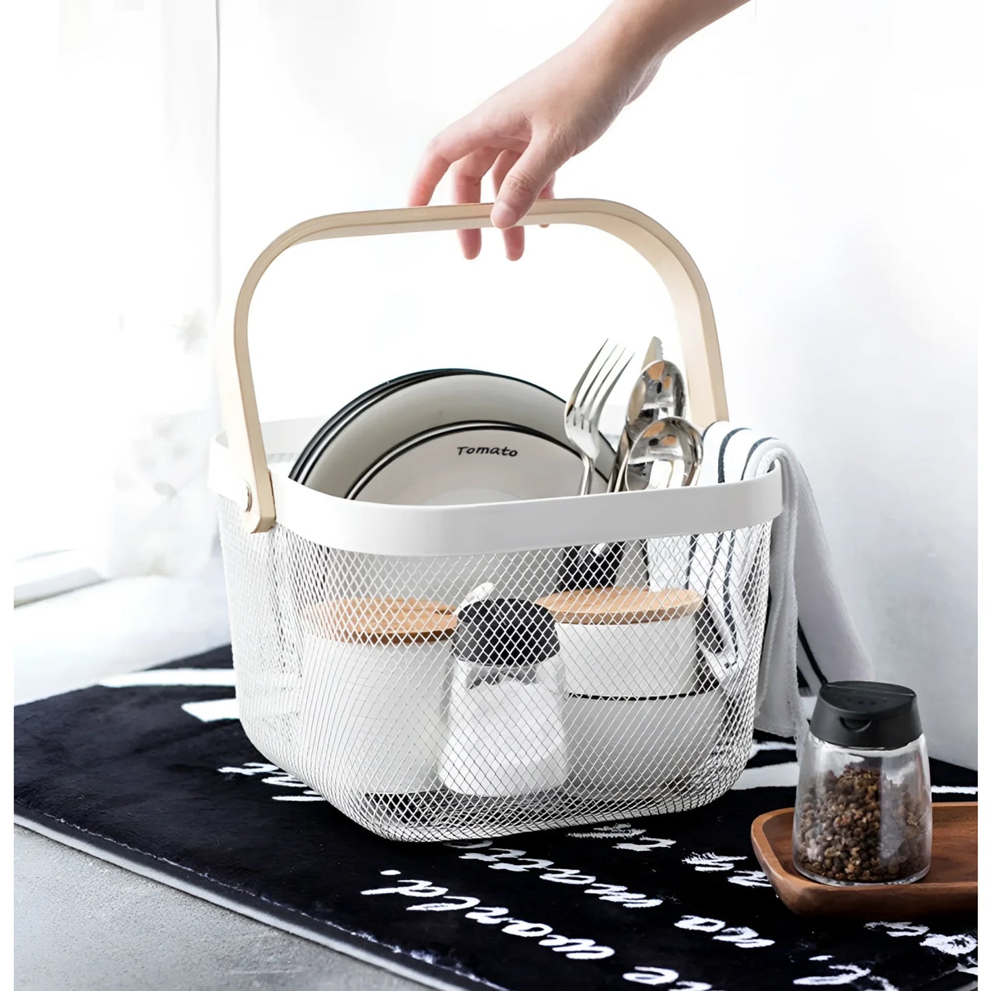 Metal Basket home storage organization 25x26x16cm Confortime