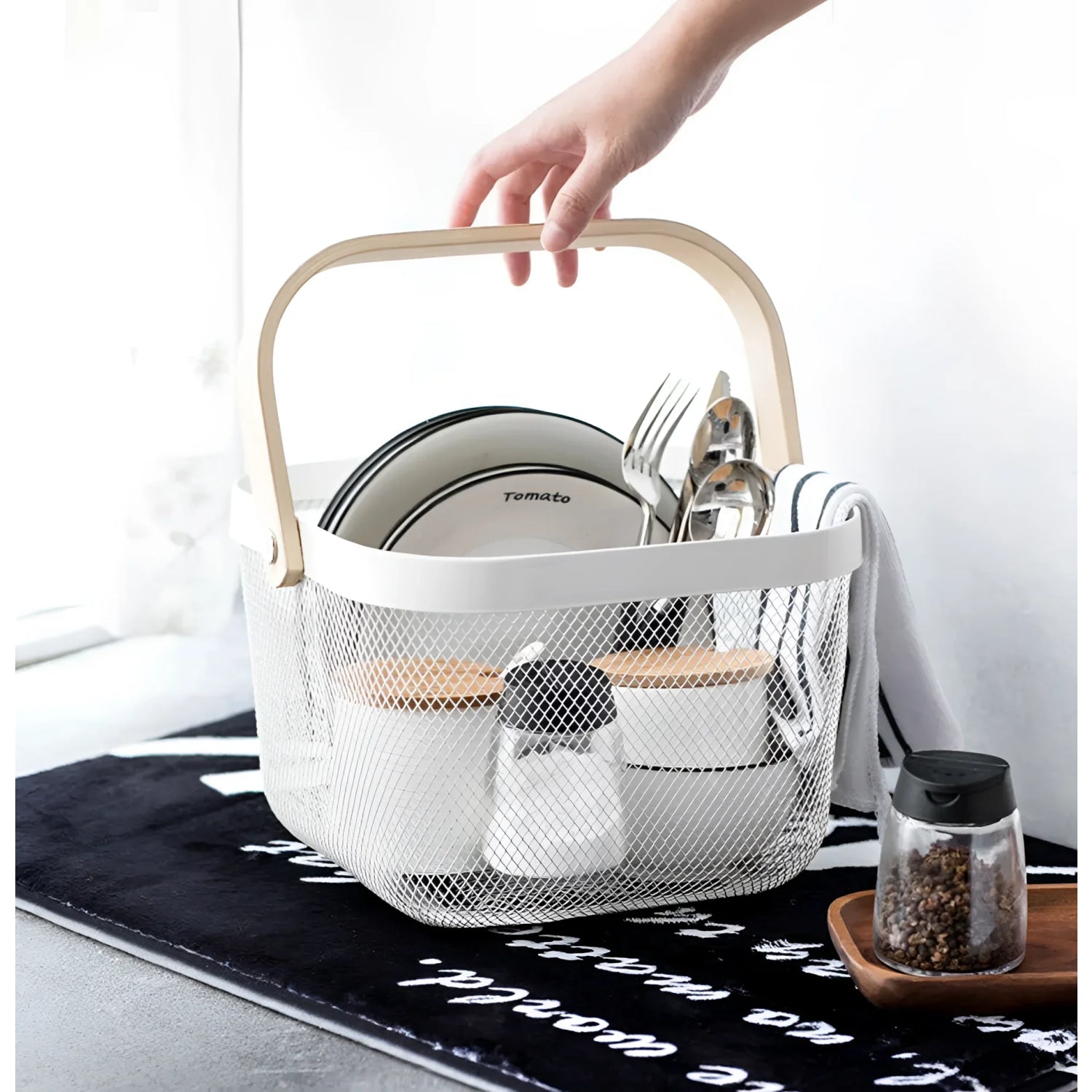 Metal Basket home storage organization 25x26x16cm Confortime