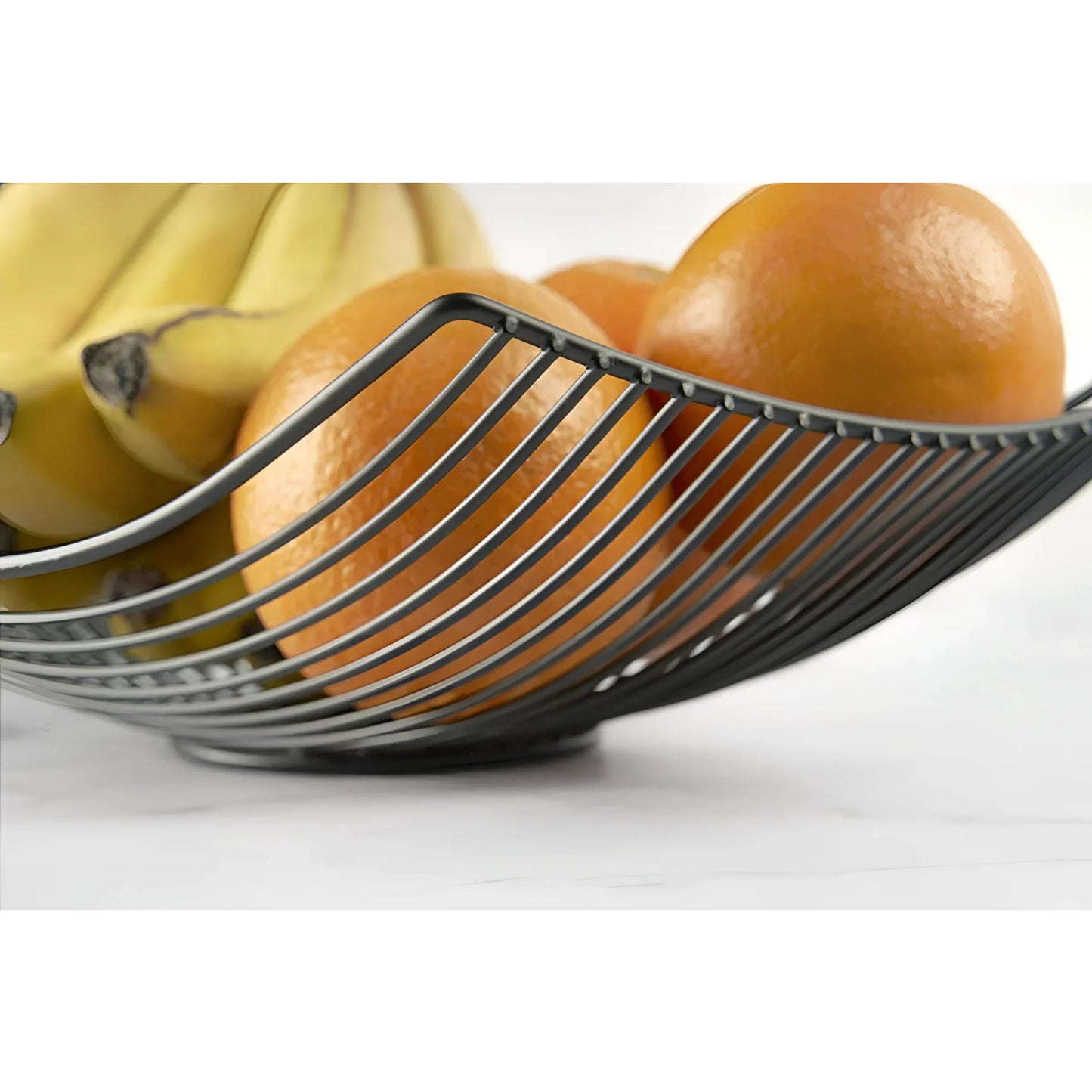Metal fruit bowl balck Confortime 31x23x10cm