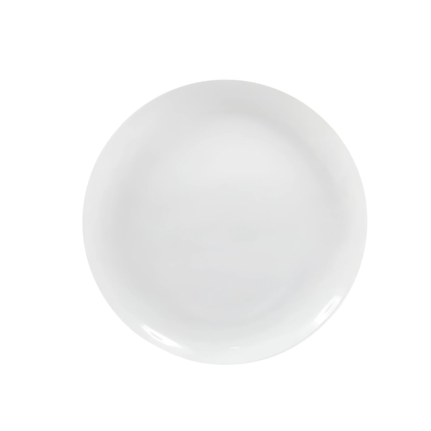 Mobius White vitrified porcelain dinner plate 27cm, glossy finish