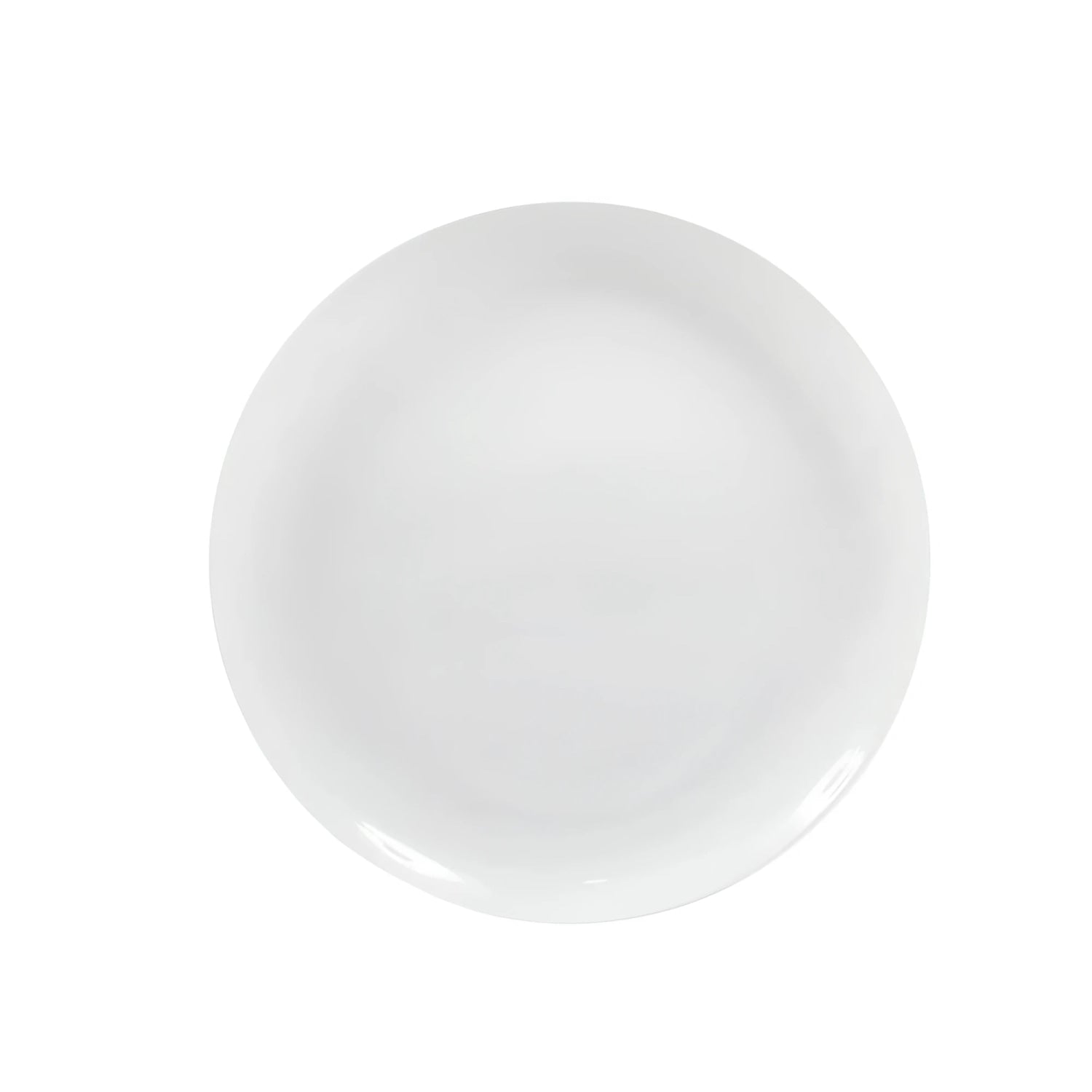 Mobius White vitrified porcelain dinner plate 27cm, glossy finish